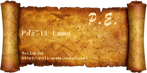Páli Emma névjegykártya